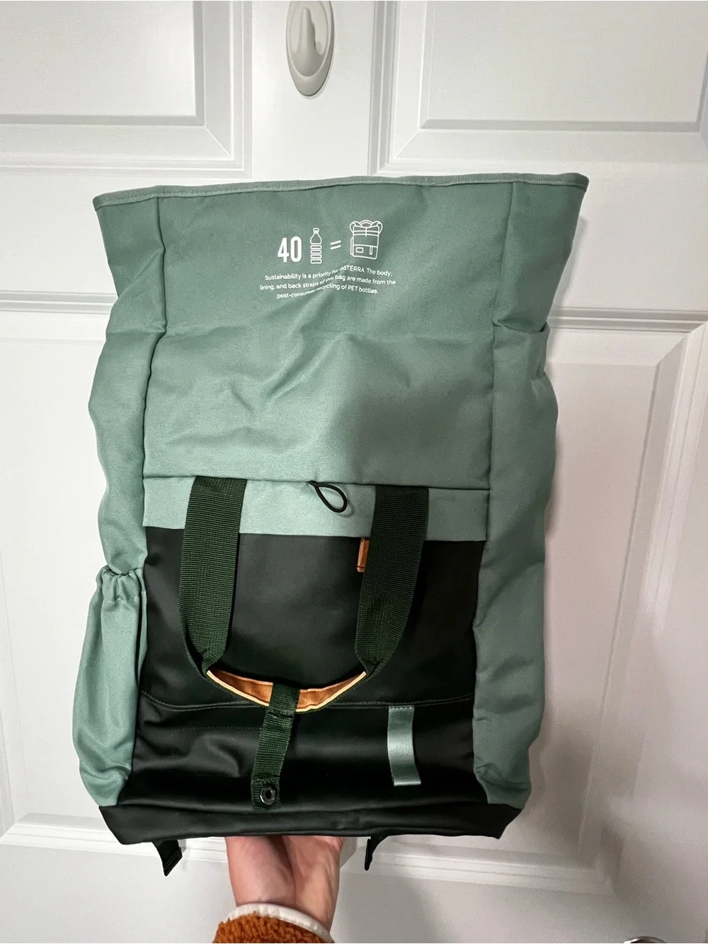 Convertible Tote Backpack Travel School Green Teal Multipocket Bag